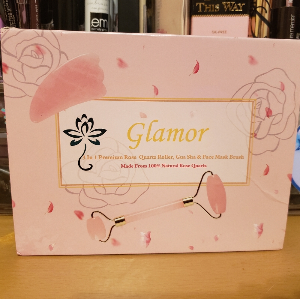 100% rose quartz roller set